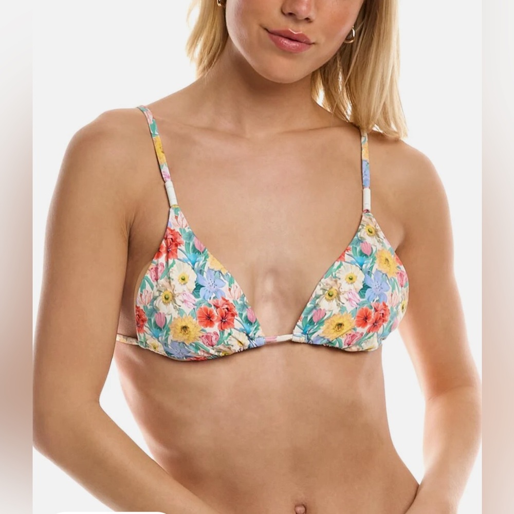 Onia Alexa Triangle Bikini Top Capri Multi June Bloom Size L Color Multi